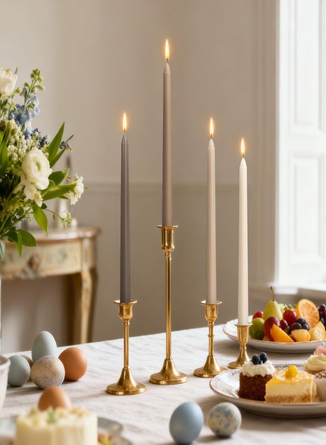 Viyffo Brown Taper Candles 10 Inch, 20 Pac Unscented, Dripless, Smokeless, 8 Hours Long Burning, Hand Poured Tall Tapered Candlesticks Wedding Advent Home Decor Dinner - Image 4